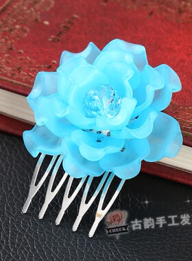 古风百搭花瓣汉服配饰步摇发簪