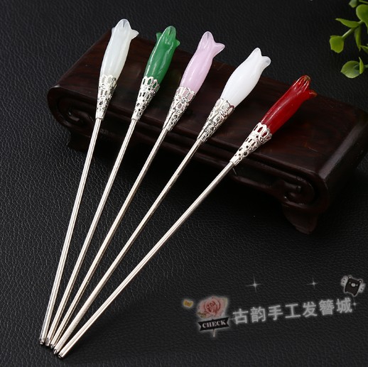 精品促销步步惊心 若曦同款古典木兰花发簪 纯手工簪琉璃复古发饰