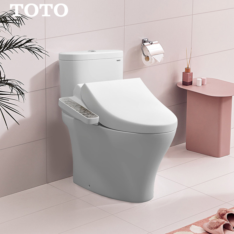 toto坐便器喷嘴自洁抗污釉面储热式智能马桶cw802eb 8764(02)
