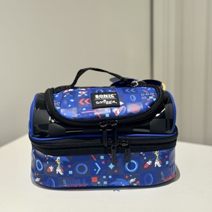 澳洲Smiggle便当盒饭盒蓝色索尼克收纳双层餐包单肩包保温包冰包