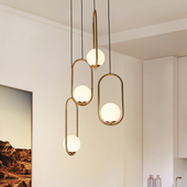 北欧床头小吊灯后现代个性 创意咖啡厅吧台椭圆形餐厅玻璃圆球吊灯