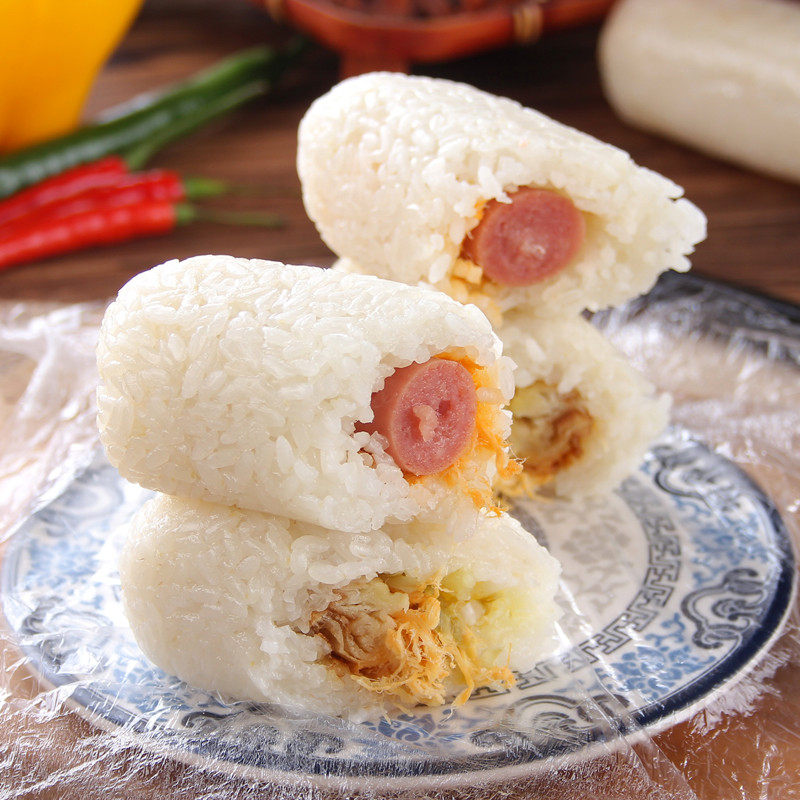 肉松粢饭团 香肠粢饭团 粢饭糕 油条甜糯粢饭团  糍饭团 早餐点心
