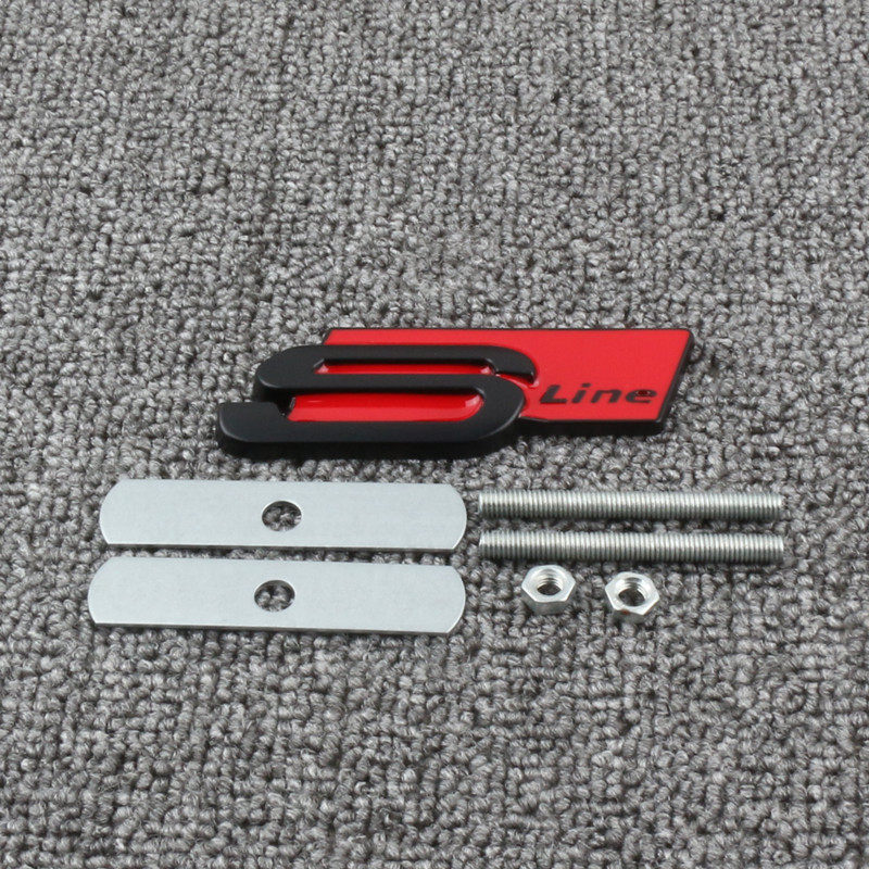 适用于奥迪车贴A4LA3A5A6LQ5Q7改装Sline运动版侧标中网车标尾标