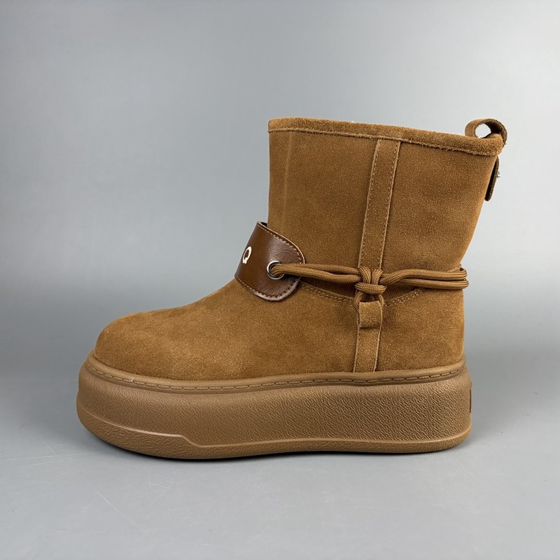 真皮防泼水~厚底增高5CM冬季2025新品雪地靴加绒保暖户外轻便棉鞋,女鞋,时尚雪地靴,淘宝优惠券,粉丝福利购,淘宝优惠卷
