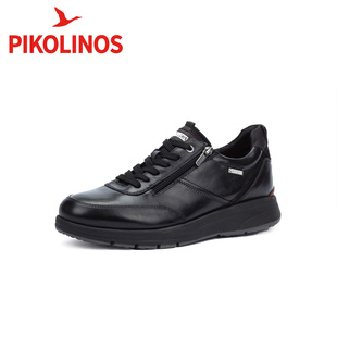 Pikolinos派高雁秋季牛皮/织物深口圆头系带休闲男鞋PL253802