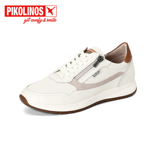 Pikolinos派高雁春季擦色牛皮深口系带拼色运动男鞋PS259701