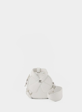 活希源 Courreges Mini X Loop 白色光面牛皮单肩斜挎迷你包