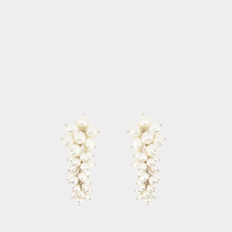 Simone Rocha 串珠耳环 - 人造珍珠 - 象牙色