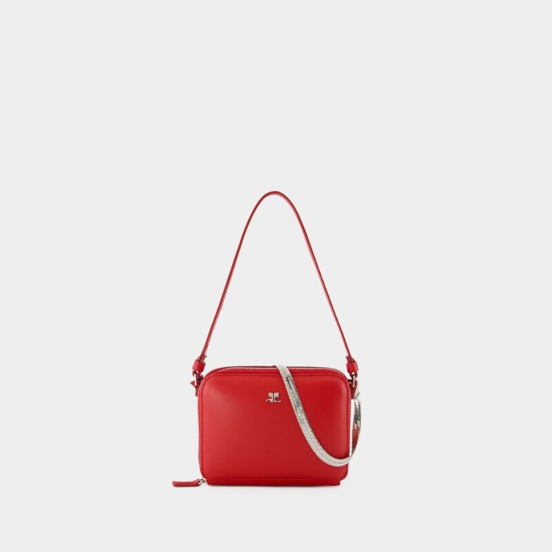 活希源 Courreges Cloud Chained 红色皮质手包挎包