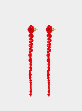 Simone Rocha Drip红色黄铜材质耳饰