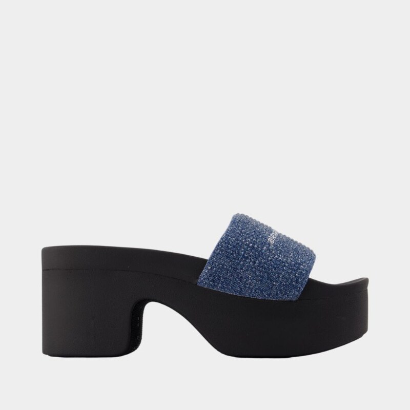 亚历山大王 Alexander Wang 牛仔热熔厚底凉鞋 - 棉质 - 蓝色