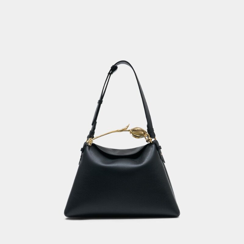 ERDEM 大号 Bloom 手提包 - 皮质 - 黑色