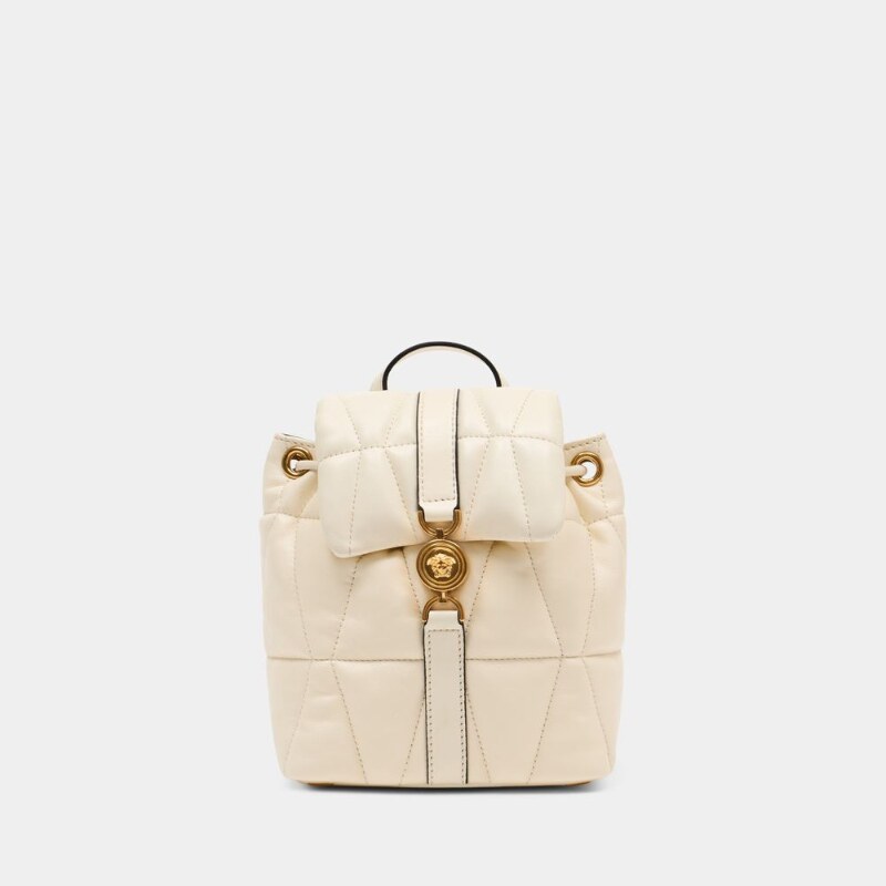 范思哲 Versace 白色羊皮双肩包--