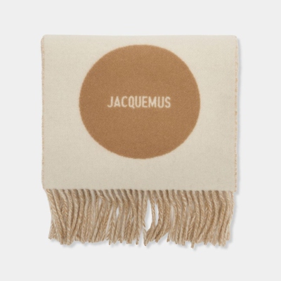 Jacquemus L'écharpe Rond Carré 羊毛围巾- 羊毛 - 米色
