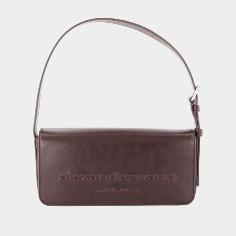 亚历山大王 Alexander Wang Punch翻盖单肩包-皮质-棕色