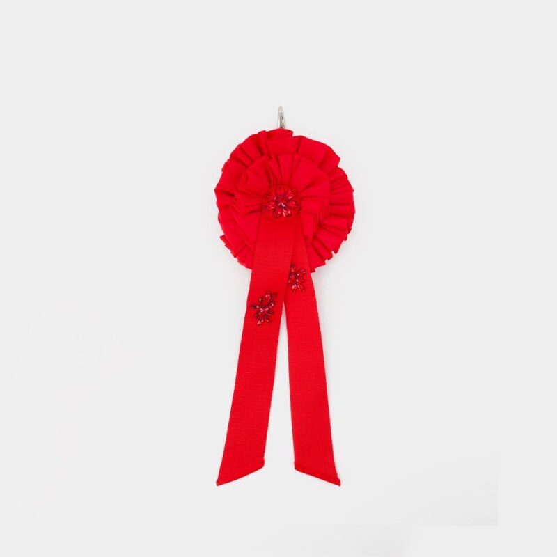 Simone Rocha 蝴蝶结Rosette Coin手拿包-尼龙-红色