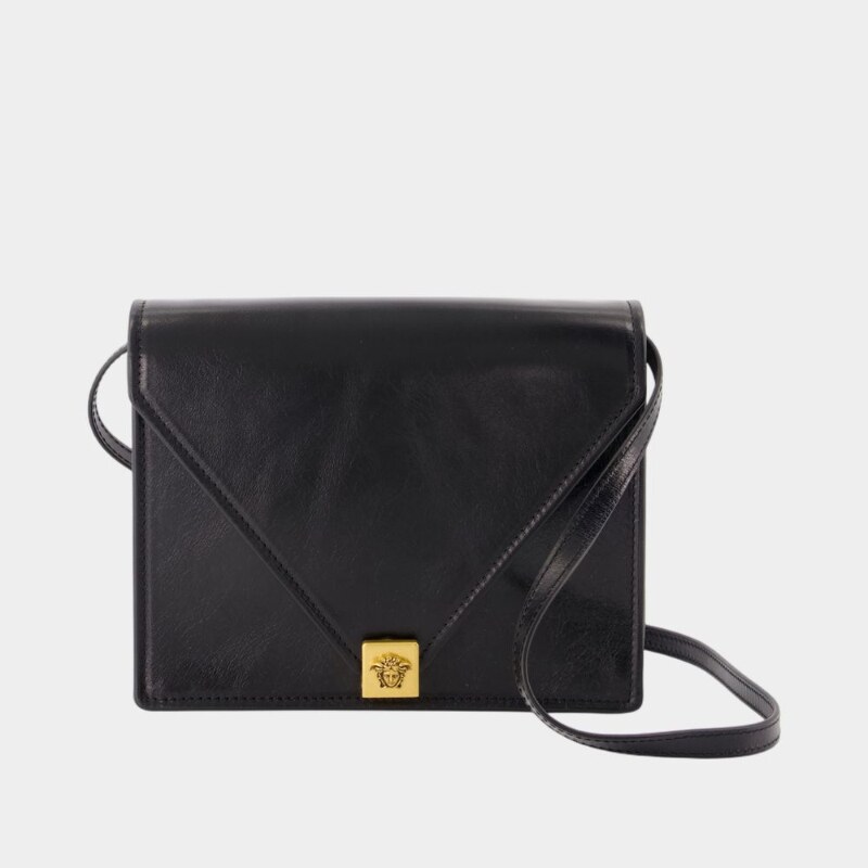 范思哲 Versace 迷你斜挎-皮质-黑色