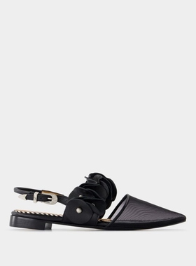 Toga Pulla Aj1398 黑色皮制露跟鞋