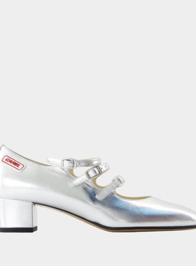 【粉丝专享】CAREL Kina F1 高跟鞋 -皮质 银色