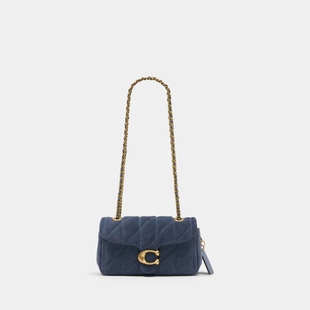 蔻驰 Coach Tabby Chain 20 肩背斜挎链条包 - 皮质 - 蓝色