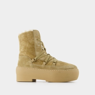 Chunky Gia Lace 天鹅绒小牛皮短靴 Borghini