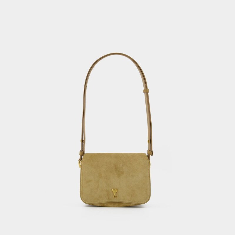 AMI Paris Paris Paris 单肩包 - 皮质 - 卡其色