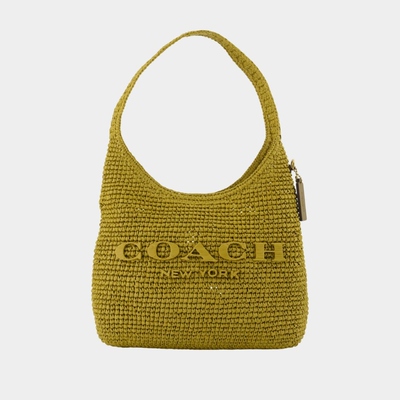 蔻驰 Coach Brooklyn 28 编织草编单肩包 - 拉菲草 - 绿色