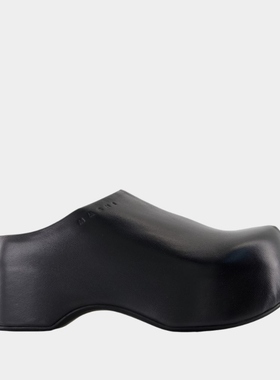 【粉丝专享】MARNI Sabot 凉鞋 -皮质 黑色