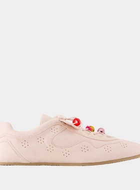 CECILIE BAHNSEN Blaise 皮质粉色低帮运动鞋舒适休闲平底德训鞋