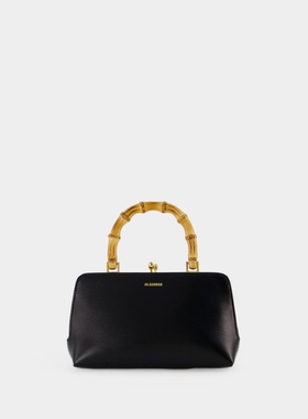 Jil Sander Hobo Goji Mini 皮质黑色手提包