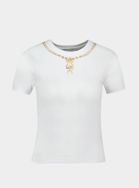 Marine Serre Trompe L'oeil 珠宝 T恤 - 棉 - 白色