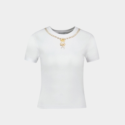 Marine Serre Trompe L'oeil 珠宝 T恤 - 棉 - 白色