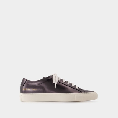 COMMON PROJECTS Achilles Shiny黑色皮制运动鞋