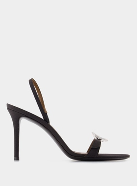 Giuseppe Zanotti Ludhovica Mignon 90 黑色皮制凉鞋