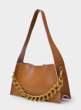 Manu Atelier马努女包Kesme牛皮链条包手提单肩包棕色