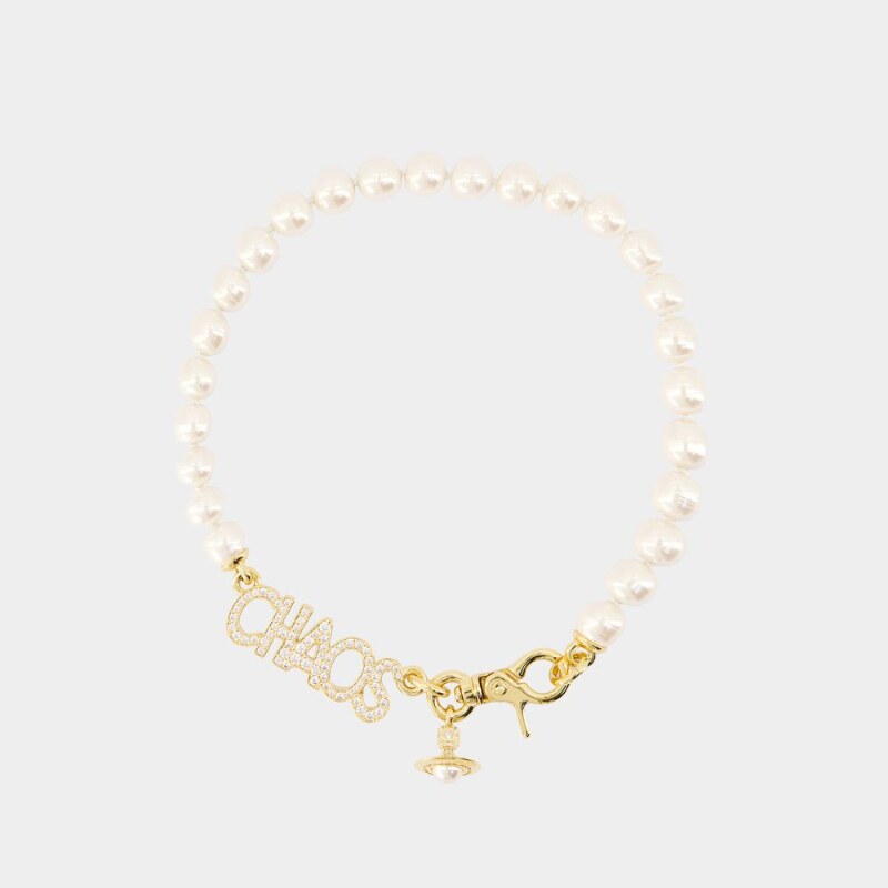 Vivienne Westwood 西太后 Chaos大号珍珠项链-金属-金色