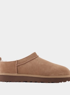 UGG 女款经典迷你踝靴 时尚舒适休闲经典皮质雪地靴低帮短靴