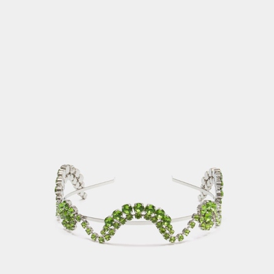 Simone Rocha 扇贝形萼片发箍 - 水晶 - 绿色