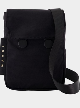 【粉丝专享】玛尼 Marni Cityscape 手拿包 -合成纤维-黑色