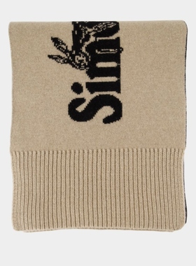 Simone Rocha 串珠徽标围巾 羊毛 米色