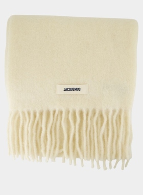 Jacquemus L'Echarpe Carro - 羊毛围巾  白色