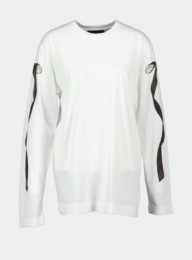 SIMONE ROCHA/西蒙娜·罗莎 蝴蝶结尾 T 恤 - 棉质  白色