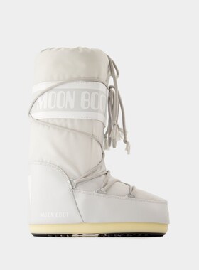 Moon Boot Icon 灰色合成材质靴子 男女同款高帮雪地靴