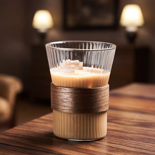 玻璃家用ins木圈玻璃杯