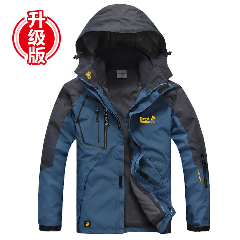 2018秋冬户外保暖冲锋衣男女三合一两件套防水抓绒四季登山服潮牌