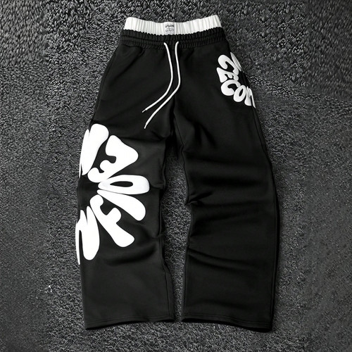跨境街头Y2K嘻哈摇滚字母印花休闲裤宽松直筒裤运动裤Rock pants