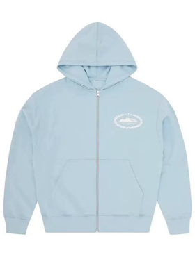 恶魔岛字母印花拉链开衫CRTZ连帽卫衣休闲运动卫裤Trendy clothes