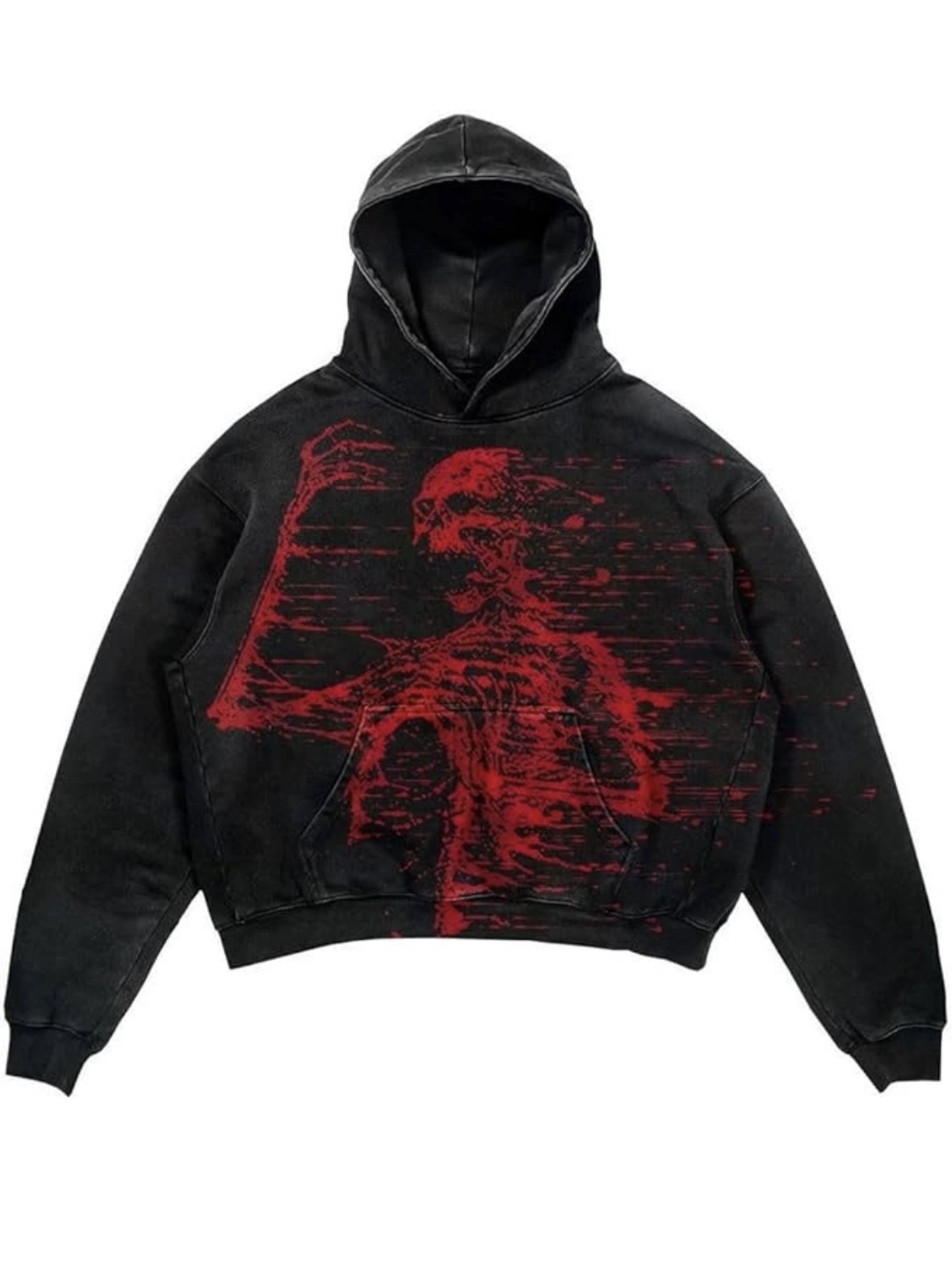 Animehoodie朋克绿色拉链卫衣潮