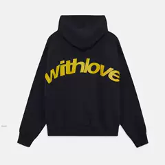 Withlove Angel Large Letter Print Hooded Sweatshirt Hip-Hop Hoodie American Retro Style Long-Sleeved Hoodie