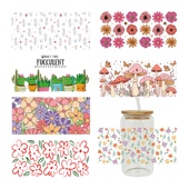 卡通印花彩色logo杯贴水杯贴玻璃贴杯无痕防水水晶标现货装 饰贴纸